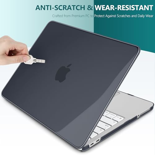 Batianda CrystalAir Case for MacBook Neo 13 Inch 2026, Crystal Black | 4-in-1 Bundle Ultra Clear Slim Hard Shell, Lightweight Everyday Protection for MacBook Neo 13 Inch 2026 Model A3404 - color: Crystal Black