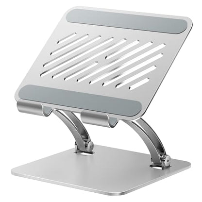 tounee Tablet Holder Stand, Dual Rod Adjustable Aluminum Desktop Stand, Compatible with 4.7-16.9" iPads, Surface Tablets, Portable Monitors, Kindle & More (Silver) - color: Silver