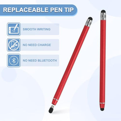 PATIKIL 5 Pcs Stylus Pens for Touch Screens, 2 in 1 High Sensitivity Universal Pen Capacitive Stylus for Phone Tablet Laptop Touch Screen Devices, Red - color: Red