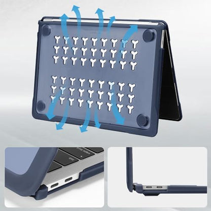MOSISO Compatible with MacBook Air 13 inch Case M1 2018-2021, Midnight Blue | Reduces-Fingerprints with Soft TPU Bumper Shell&Keyboard Cover for MacBook Air 13.3 M1, 2021 2020 2019 2018 A2337 A2179 A1932 - color: Midnight Blue