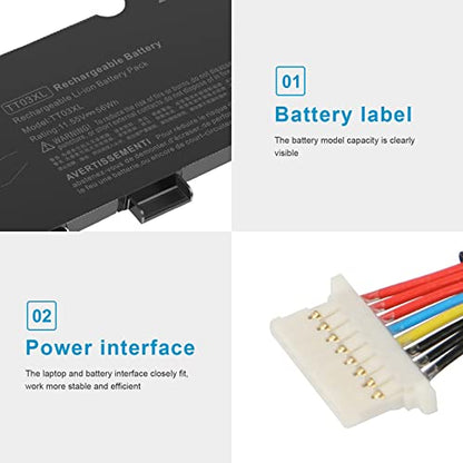TT03XL 932824-421 933322-855 932824-1C1 932824-2C1 Laptop Battery Replacement for HP EliteBook 755 850 G5, 850 G6, ZBook 15U G5 G6,fits HSN-113C-5 HSN-I13C-5 HSTNN-LB8H HSTNN-DB8K HSTNN-UB7T TT03056XL - size: 10.71*2.87*0.28inch TT03XL