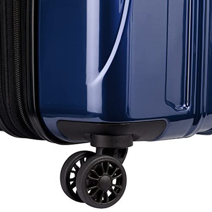 DELSEY PARIS Helium Aero Hardside Expandable Luggage with Spinner Wheels, Blue Cobalt, Checked-Medium 24 Inch - color: Blue Cobalt, size: Checked-Medium 24 Inch