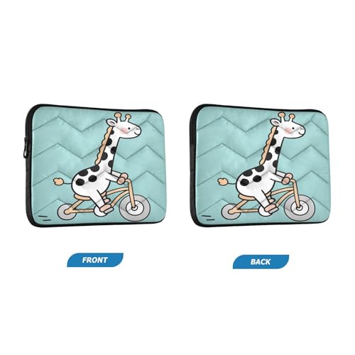 Sweet Giraffe Bike Padded Laptop Sleeve Case 13 Inch Soft Quilted Laptop Bag Waterproof Computer Sleeves - color: Sweet Giraffe Bike, size: Medium