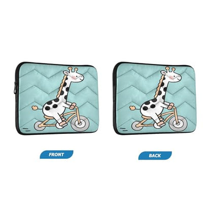 Sweet Giraffe Bike Padded Laptop Sleeve Case 13 Inch Soft Quilted Laptop Bag Waterproof Computer Sleeves - color: Sweet Giraffe Bike, size: Medium
