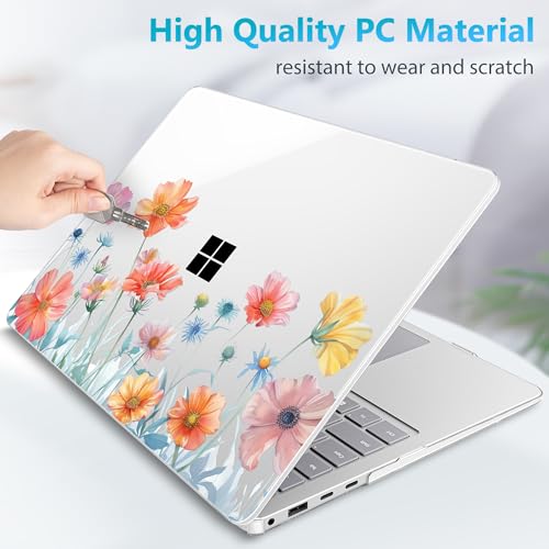 Mektron Case for 13.8" Microsoft Surface Laptop 8/7 (2026/2024) Surface Laptop 13.8 Inch Cover Fits Model 2036, Keyboard Cover +Screen Protector +Dust Plugs, Wildflower - color: Wildflower