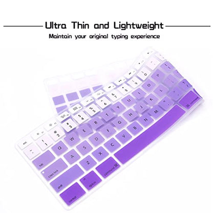 HRH Ombre Purple Silicone Keyboard Skin Cover for iMac Wired USB Full Size Keyboard with Numeric Keypad A1243(G6 MB110LL/B and MB110LL/A) - color: Ombre Purple