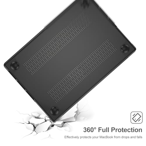 ProCase Slim case for MacBook Pro 16 Inch -Black | Translucent Hard Shell Shockproof Cover for 2026 2025-2021 MacBook Pro M5 M4 M3 M2 M1 Pro/Max - color: Black