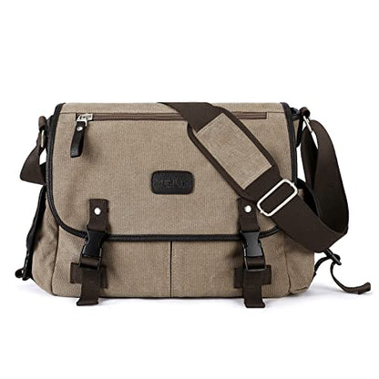 Messenger Bag Men,Waterproof Crossbody Bag,Satchel Shoulder Bag | Waterproof - color: A1-khakai-large