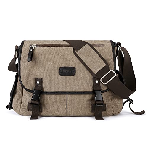 Messenger Bag Men,Waterproof Crossbody Bag,Satchel Shoulder Bag | Waterproof - color: A1-khakai-large