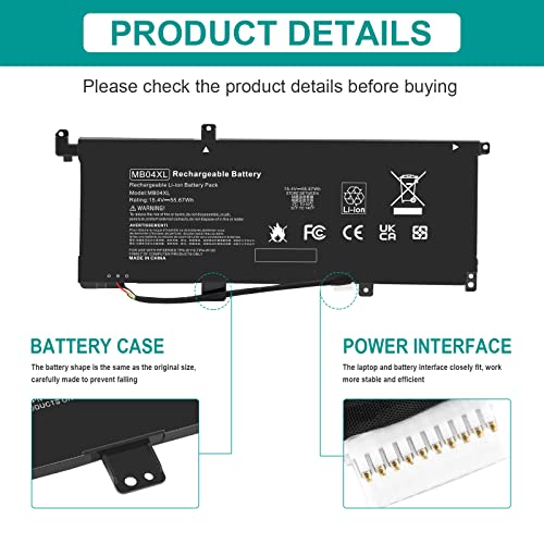 Fancy Buying MB04XL Battery for HP Envy X360 Convertible M6-AQ000 M6-AQ105DX M6-AQ003DX M6-AQ103DX M6-AR004DX 15-AQ 15-AQ005NA AQ101NG AQ015NR AQ273CL AQ173CL 15t-AQ200 843538-541 844204-850 - size: 9.53*3.58*0.28inch