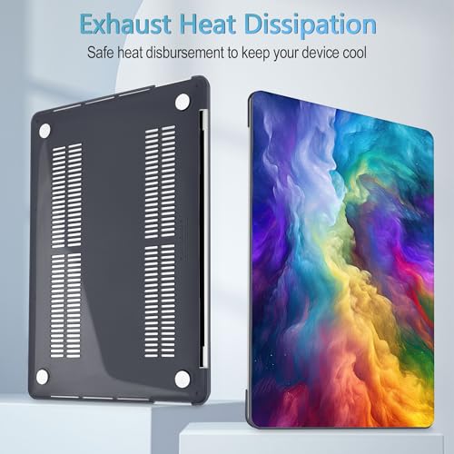 Mektron Case for MacBook Pro 16 Inch A2141 Cover 2019 Release 16" with Liquid Retina Display/Touch ID, Plastic Hard Shell with Keyboard Skin & Screen Protector & Dust Plug, Rainbow Cosmic - color: Rainbow Cosmic