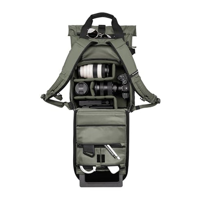 WANDRD PRVKE Rolltop 15L V4 Photography Bundle – Compact Travel Camera Backpack with Essential Camera Cube and Laptop Sleeve - color: Wasatch Green, size: 15L (Photography Bundle), style: Rolltop