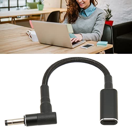 USB C Female to 4.0x1.7mm DC Male Adapter 100W PD Chip for Laptop Charging Cord for Dell HP Lenovo, Braided Cable Power Connector for Monitor Docking Station
