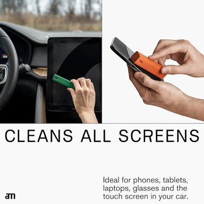 am Mist Screen Cleaner Spray with Microfiber Cloth – Alcohol-Free, Green | Mist screen cleaner with integrated microfiber cloth for phones, tablets, laptops, TVs and car displays. - color: Green, size: 0.35 Fl Oz (Pack of 3)