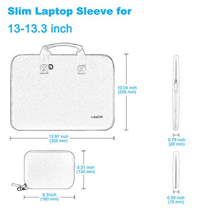 Hseok Laptop Sleeve 13.3-14 inch Case with Small Pouch, Neoprene Computer Bag Compatible with MacBook Neo/Pro 14 M5/M4/M3/M2/M1, Mac Air/Pro 13.3, XPS 14 and Most 13-14 inch Notebooks,D02B01 - color: D02b01, size: 13"-14"