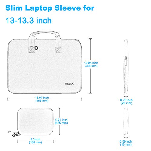 Hseok Laptop Sleeve 13.3-14 inch Case with Small Pouch, Neoprene Computer Bag Compatible with MacBook Neo/Pro 14 M5/M4/M3/M2/M1, Mac Air/Pro 13.3, XPS 14 and Most 13-14 inch Notebooks,B02K01 - color: B02k01, size: 13"-14"