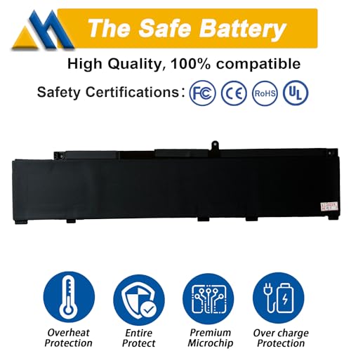 68Wh MV07R Laptop Battery Replacement for Dell G3 15 3500 3590 3700 3790 G5 15 5500 5505 SE Series JJRRD 0JJRRD 266J9 72WGV 072WGV W5W19 0W5W19 PN1VN M4GWP 15.2V 4250mAh - size: 10.43*3.46*0.30 inch MV07R