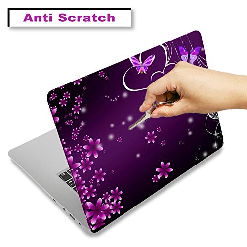 ArtSo Laptop Skin Sticker Decal, 12" 13" 13.3" 14" 15" 15.4" 15.6 inch Laptop Universal Netbook PC Notebook Vinyl Reusable Skin Sticker Cover Art Case Protector Personalized, Purple Heart Butterfly - color: Purple Heart butterfly