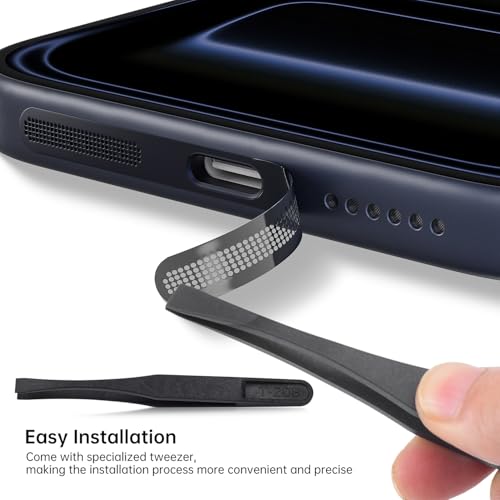 8PCS iPhone 17 Pro Max Speaker Dust Cover Compatible with iPhone 17 Pro Max / 17 Pro Earpiece Speaker Mesh Anti Dust Adhesive Sticker, 17 Pro Max Accessories, Deep Blue - color: Deep Blue