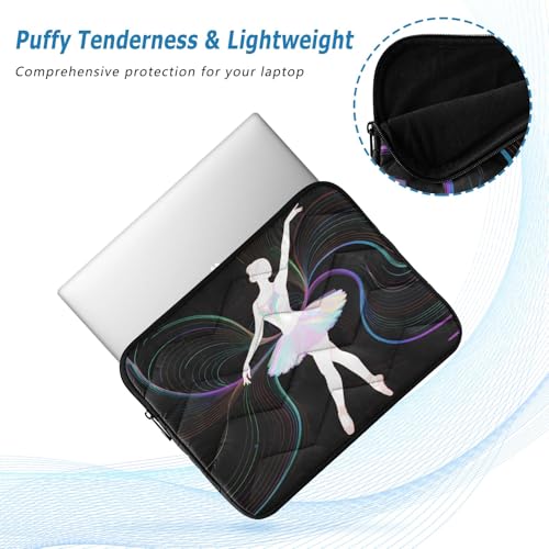 Ballet Dancer Silhouette Waterproof Laptop Sleeves 14-16 Inch Padded Quilted Laptop Protector Bag Notebook Case - color: Ballet dancer silhouette, size: Large
