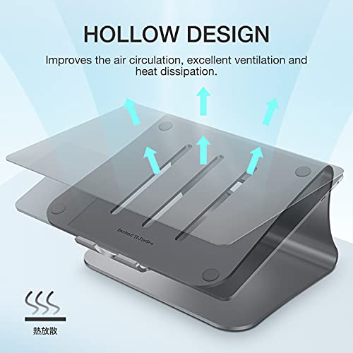 Laptop Stand Aluminum Cooling Computer Stand Holder for Apple MacBook Air Pro 11-16" Laptops (Gray) - color: Gray