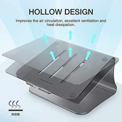 Laptop Stand Aluminum Cooling Computer Stand Holder for Apple MacBook Air Pro 11-16" Laptops (Gray) - color: Gray