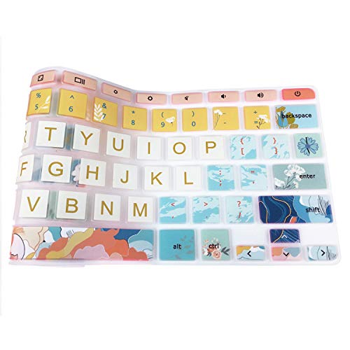 Silicon Keyboard Cover Skin for Chromebook 11.6'', HP Chromebook 14 Series, Little Flower - color: Little Flower