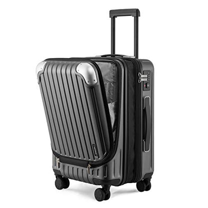 LEVEL8 Grace Carry on Luggage, 20 Inch Expandable Hard Shell Suitcase with Wheels, Abs+Pc Harshell Spinner Luggages with Tsa Lock, Travel Bag for Women Men, Grey - color: Grey, size: 20 Inch - EXT