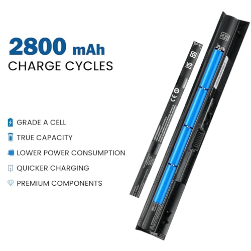 800049-001 KI04 Battery for HP Pavilion 15-ab 15-an 15t-ab100 17-g | 14.8V 2800mAh 41Wh for 17t-g100 17t-s100 cto Series K104 800010-421 TPN-Q160 TPN-Q158 TPN-159 TPN-Q161 TPN-Q162 15-ab143cl - size: 12.13*2.68*1.85 inch KI04