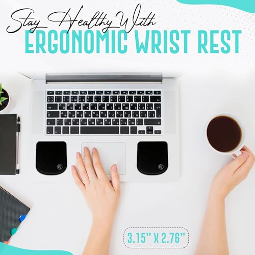 Ultra-Thin Portable Laptop Wrist Rest Pads (Onyx Black) - color: Onyx Black