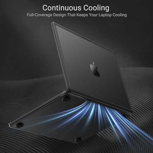 MOSISO Compatible with MacBook Air 13 inch Case M5 2026 M4 M3 M2 2025-2022 | A3449 A3240 A3113 A2681, Scratch-Resistant Shock-Absorbent Reinforced Hard Shell Cover for MacBook Air 13.6 Case, Black - color: Black