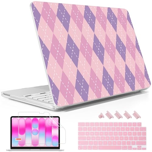 May Chen for MacBook Neo Case 13 inch 2026 | 100% Match Official Color | Pattern Printing, Anti-Crack & Scratch & Fingerprint | Protective Hard Shell Cases Laptop Model A3404 - Pink Purple - color: Pink purple