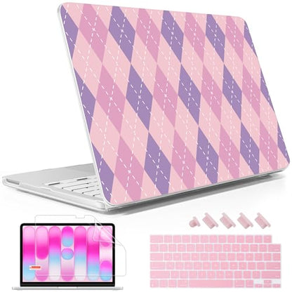 May Chen for MacBook Neo Case 13 inch 2026 | 100% Match Official Color | Pattern Printing, Anti-Crack & Scratch & Fingerprint | Protective Hard Shell Cases Laptop Model A3404 - Pink Purple - color: Pink purple