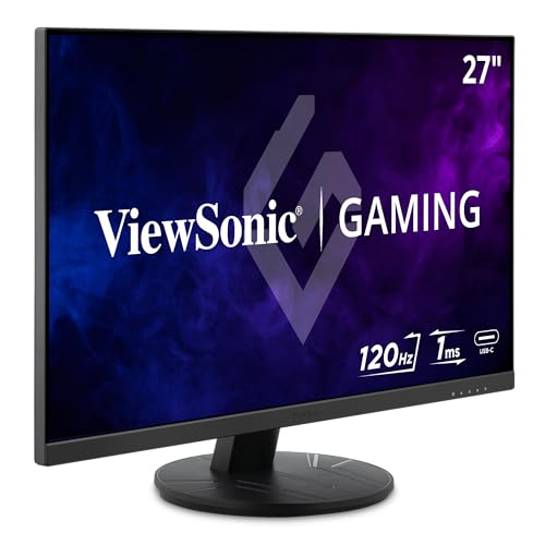 ViewSonic VX2716A 27 Inch 1080p Gaming Monitor, IPS Display with 120Hz and 1ms for Smooth Home Entertainment, DisplayPort, USB-C, and HDMI Inputs - size: 27-Inch