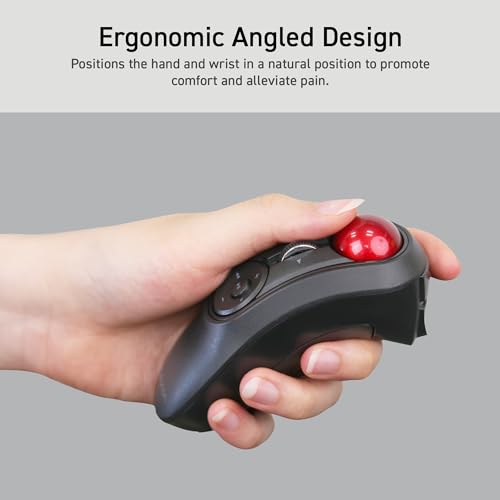 ELECOM Relacon Handheld Trackball Pointer, Ergonomic Thumb Mouse for Right or Left Hand, Bluetooth, 10 Buttons for TV, Presentation, Game, PC & MAC - style: Bluetooth