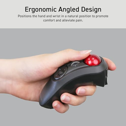 ELECOM Relacon Handheld Trackball Pointer, Ergonomic Thumb Mouse for Right or Left Hand, Bluetooth, 10 Buttons for TV, Presentation, Game, PC & MAC - style: Bluetooth