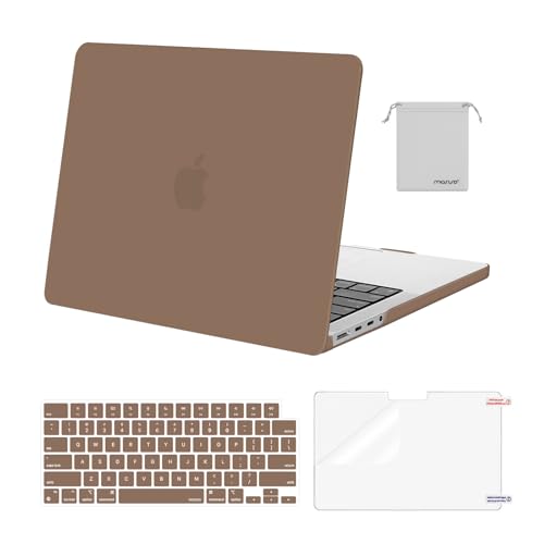 MOSISO Compatible with MacBook Pro 14 inch Case M5 2026 M4 2025 M3 M2 M1 2024-2021 A3427 A3426 A3434 A3112 A3185 A3401 A2918 A2992 A2779 A2442,Hard Case&Keyboard Skin&ScreenFilm&Pouch, Caramel Brown - color: Caramel Brown