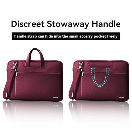 Ferkurn Laptop Case Bag Women Men Computer Sleeve with Shoulder Compatible with HP/Inspiron/Thinkpad/Vivobook/MSI/Surface, 17.3 inch, Red - color: Wine Red, size: 17.3 inch