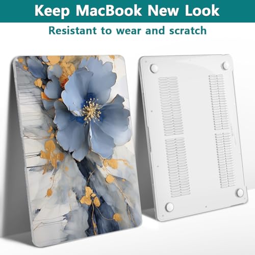 Teryeefi Compatible with MacBook Air 13 inch Case A2337 M1 Chip A2179 A1932 (Release 2018-2020),Protective Slim Cover + Keyboard Cover for 13.3 inch MacBook Air Retina Display & Touch ID, Art Florals - color: Art Flowers-002