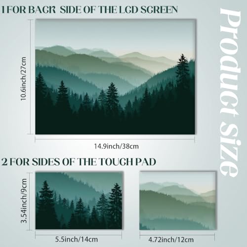 SUPERDANT Laptop Notebook Skin Sticker Cover Decal Mountain Forest Laptop Protector Notebook PC Computer Art Protector Universal Notebooks Art Decal Fits 12 13 13.3 14 15 15.4 15.6 inch Cyan Green