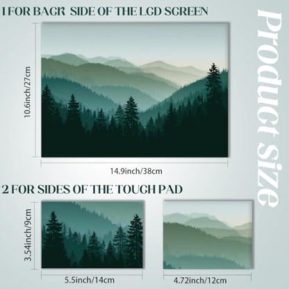SUPERDANT Laptop Notebook Skin Sticker Cover Decal Mountain Forest Laptop Protector Notebook PC Computer Art Protector Universal Notebooks Art Decal Fits 12 13 13.3 14 15 15.4 15.6 inch Cyan Green