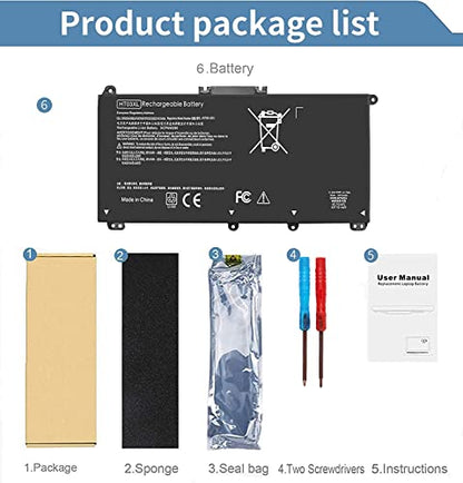 HTO3XL Laptop L11119-855 HT03XL Battery for HP Pavilion15-CS3073CL 15-CU0058NR 15Z-CW100 15-CS3153CL 15T-CS200 15-CS0XXX 15T-CS300 15-CS2064ST 15-CS3XXX 15-CW1068WM, black - size: 7.35 x 3.5 x 0.25 inches HT03XL BATTERY
