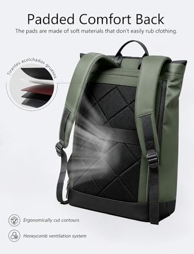 Lightweight Laptop Backpack 17Inch for Women & Men Professional Business Computer Bag with Back Cushioning Carry on Waterproof Travel Computer Backpack Resistant Travel Work Citywalk Green - color: Green