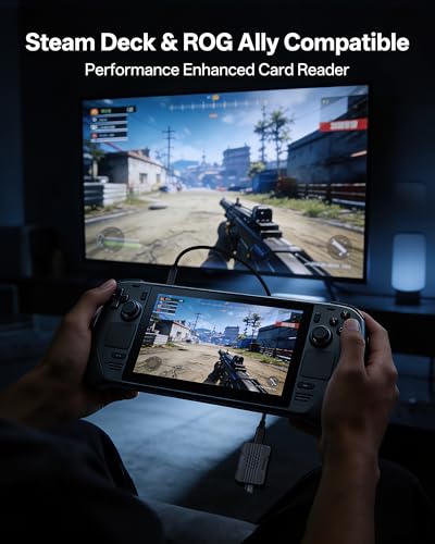 Selore microSD Express Card Reader for Switch 2, Up to 880MB/s | Dual-slot reader for microSD Express (up to 880MB/s) and SD cards (SDHC/SDXC), with USB-C & USB-A cables