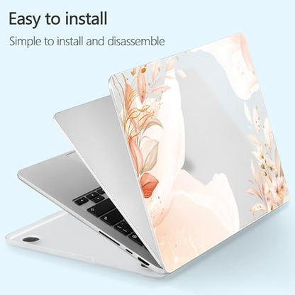 Designed for M5/M4/M3/M2 MacBook Pro 14 inch Case 2025 2024 2023 2021 Model, Ultra-Thin Hard Shell Case with Keyboard Cover & USB Adapter & Webcam Cover, Abstract Flowers - color: Abstract Flowers