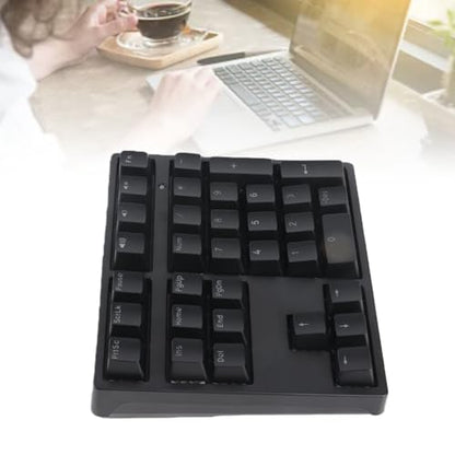 Number Pad, Mechanical 34 Keys USB C Wired Numeric Keypad with RGB Backlit, Blue Switches, Plug and Play for Laptop and Desktop (Black)