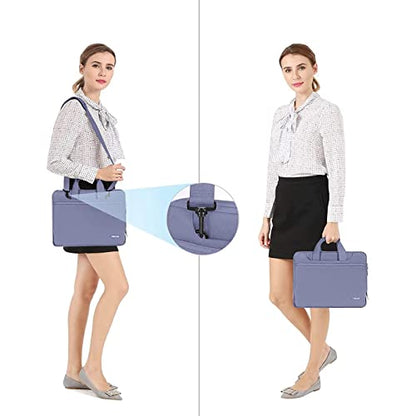 MOSISO 360 Protective Laptop Bag 13.3 inch, 13-14 inch Computer Bag | Compatible with MacBook Air 13 inch/Pro 13 /Pro 14, HP,Dell,Notebook, Laptop Carrying Case with Strap&Handle, Lavender Gray - color: Lavender Gray, size: 13.3 inch