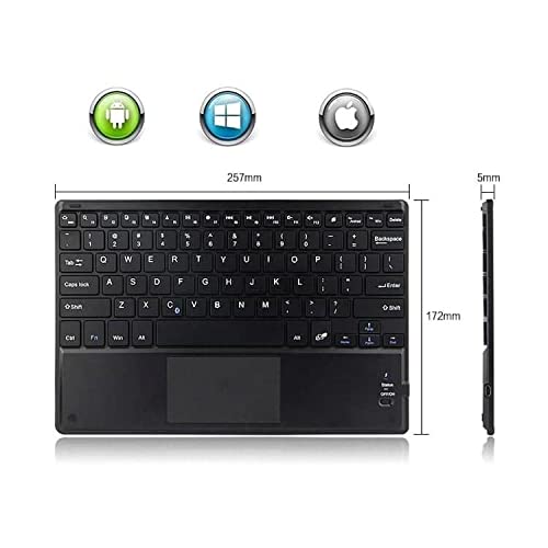 BoxWave Keyboard Compatible with Poly Edge E450 - SlimKeys Bluetooth Keyboard with Trackpad, Portable Slim TouchPad - Jet Black