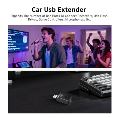Micro USB Hub with SD Card Reader 5 Port Memory Card Reader USB Extender Adapter with SD Cards Readers, 3.0/2.0 Ports, Portable Splitter for Laptop, PC, Camera, Flash Driver, HDD, Dash Cam
