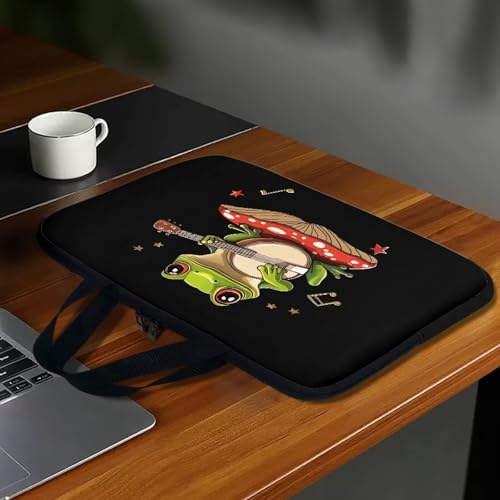 13 Inch Mushroom Frog Laptop Sleeve, Protective Tablet Case with Handle, Water Resistant Zipper Computer Carrying Bag Notebook Cover Messenger Briefcase for Travel/Business/School - color: Mushroom Frog, size: 13 Inch